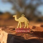 Australia Camel Travel Enamel Pin — front display view