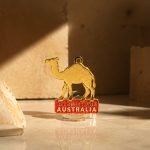 Australia Camel Travel Enamel Pin — presentation view