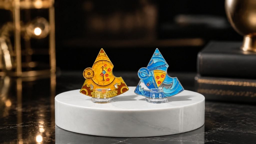 Blue Space Explorer Character Enamel Pin — front display view