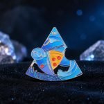 Blue Space Explorer Character Enamel Pin — angled detail view