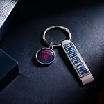 Branded Spirit Level Metal Keychain — front display view