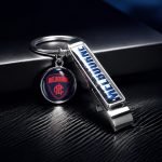 Branded Spirit Level Metal Keychain — presentation view