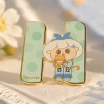 Bubble Tea Mascot Letter-H Enamel Pin — presentation view