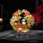 Canada Panda Maple Leaf Openwork Enamel Pin — angled detail view