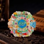 Chengdu Attractions Wheel Enamel Pin — angled detail view