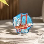 Chongqing Bridge Skyline Enamel Pin — front display view