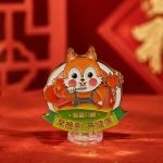 Dental Care Squirrel Mascot Enamel Pin — front display view