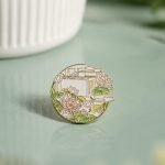 Garden Window Landscape Openwork Enamel Pin — front display view