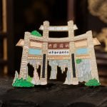 Heritage Paifang Archway Enamel Pin — angled detail view