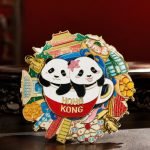 Hong Kong Panda Landmark Enamel Pin — presentation view