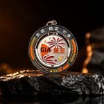 Jewelry Laboratory Rotating Dial Enamel Keychain — angled detail view