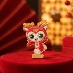 Lunar New Year Deer Mascot Enamel Pin — angled detail view