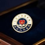 Medical Volunteer Service Emblem Enamel Pin — front display view