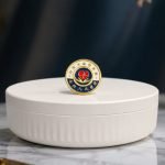 Medical Volunteer Service Emblem Enamel Pin — presentation view