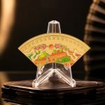 Palace Garden Folding Fan Enamel Pin — presentation view