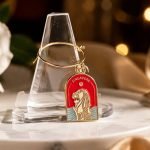 Roman Arch Travel Enamel Keychain — front display view