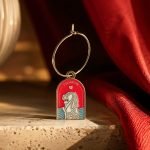 Roman Arch Travel Enamel Keychain — presentation view