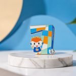 Seventh Anniversary Mascot Number Enamel Pin — angled detail view