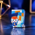 Seventh Anniversary Mascot Number Enamel Pin — presentation view