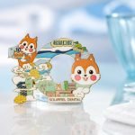 Squirrel Dental Clinic Layered Enamel Pin — angled detail view