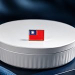 Taiwan Flag Rectangular Enamel Pin — angled detail view