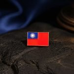 Taiwan Flag Rectangular Enamel Pin — presentation view