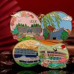 Taiwan Four-Landmark Clover Enamel Keychain — presentation view