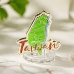 Taiwan Island Map Script Enamel Pin — presentation view