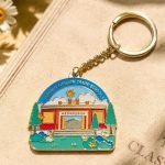 Taiwan Memorial Hall Enamel Keychain — angled detail view