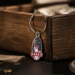 USA Space Shuttle Enamel Keychain — front display view