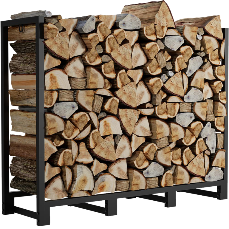 Metal firewood storage rack
