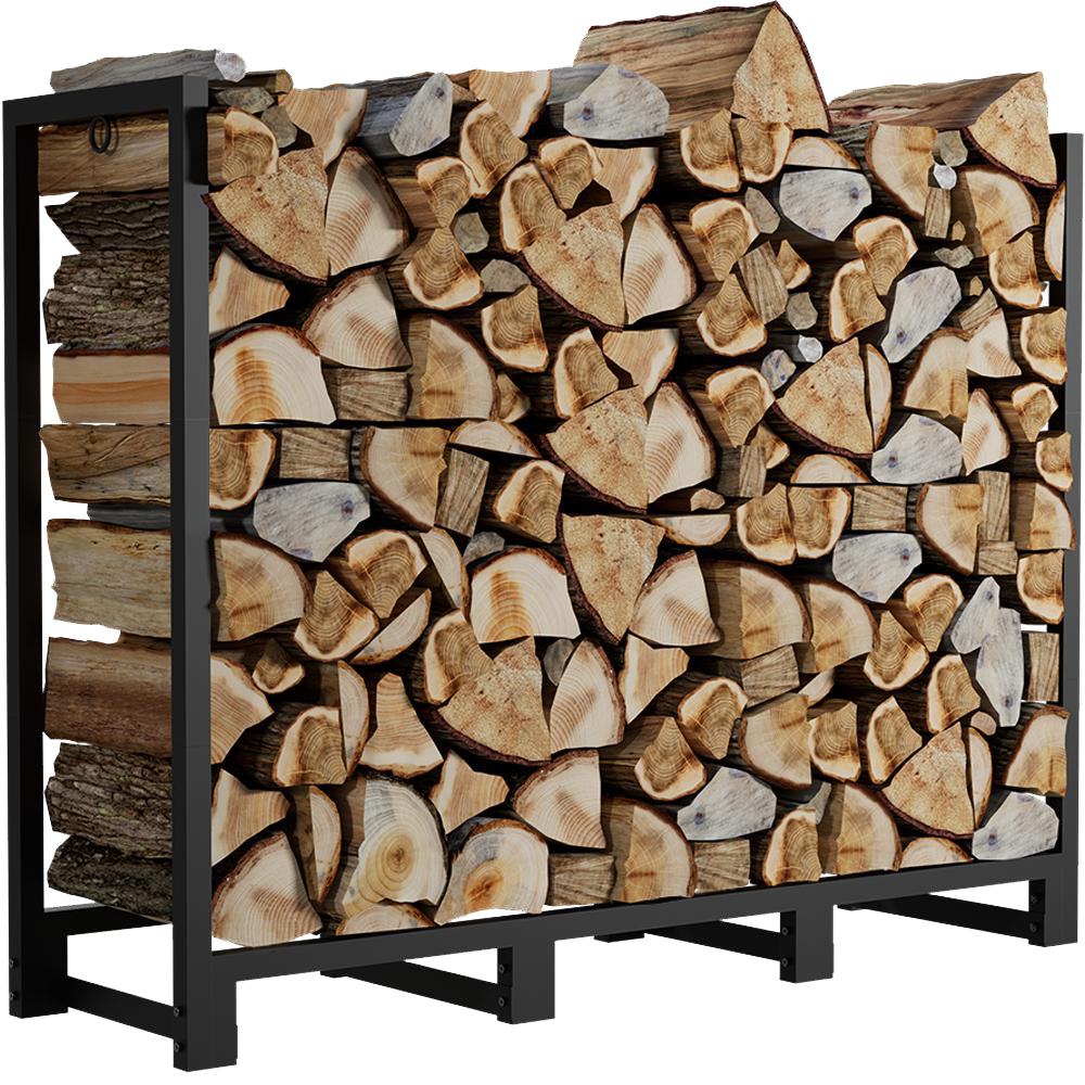 Metal firewood storage rack