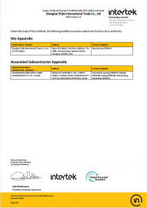 Intertek approved subcontractor record