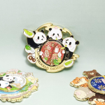 Panda Themed Enamel Pin manufactured metal product example