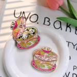 Round Panda Enamel Pins manufactured metal product example